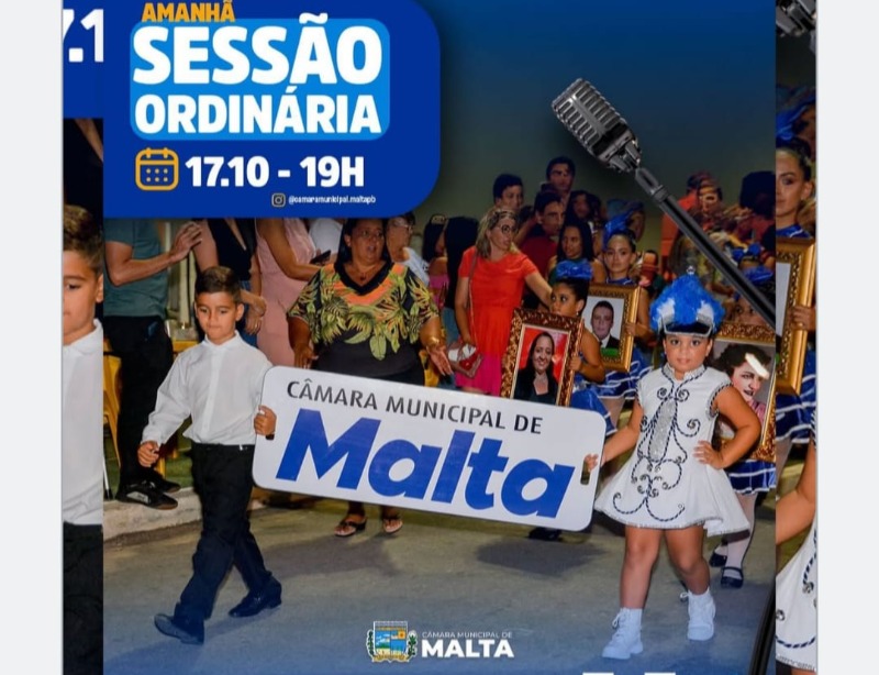 Mais uma reunio ordinria da cmara de Malta-PB ser realizada nesta sexta-feira (17)